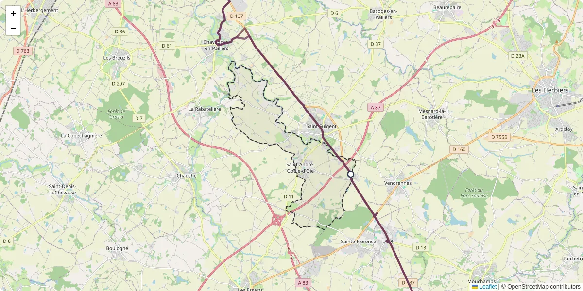 Carte du réseau de transport en commun à Saint-André-Goule-d'Oie - lignes de bus et arrêts