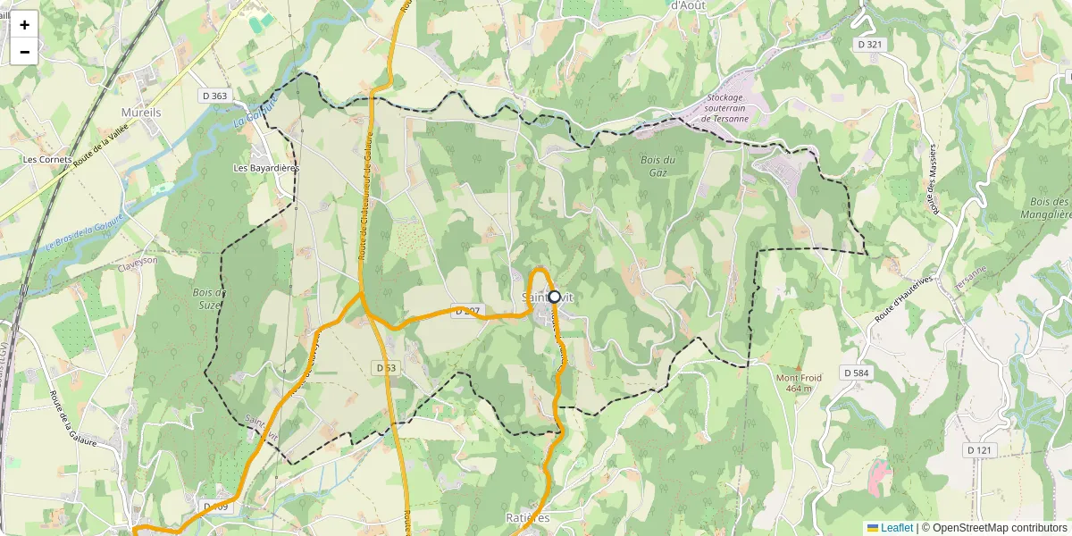Carte du réseau de transport en commun à Saint-Avit - lignes de bus et arrêts