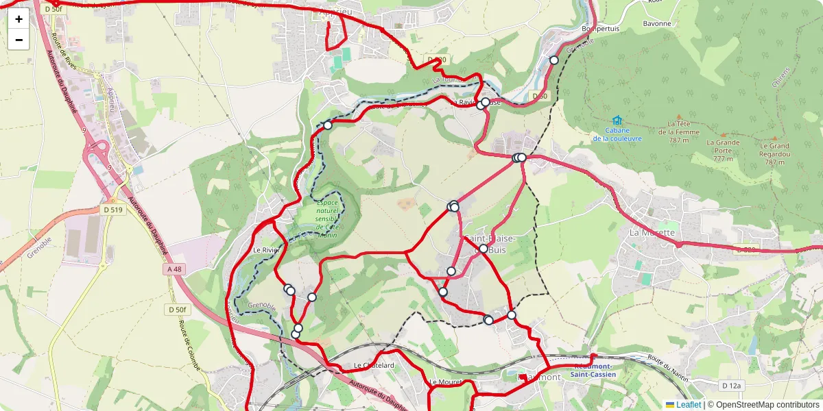 Carte du réseau de transport en commun à Saint-Blaise-du-Buis - lignes de bus et arrêts