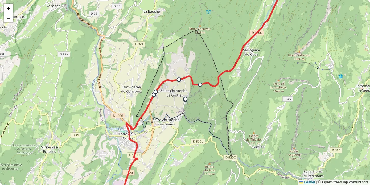 Carte du réseau de transport en commun à Saint-Christophe - lignes de bus et arrêts