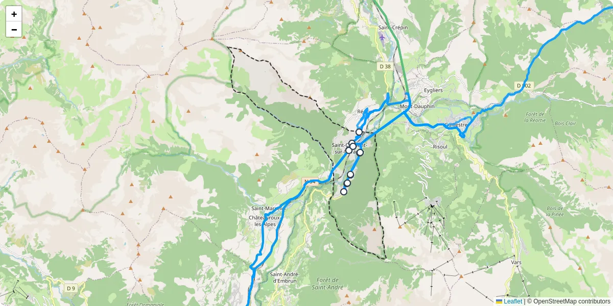 Carte du réseau de transport en commun à Saint-Clément-sur-Durance - lignes de bus et arrêts