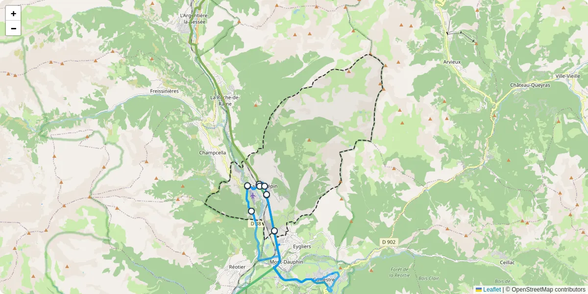 Carte du réseau de transport en commun à Saint-Crépin - lignes de bus et arrêts