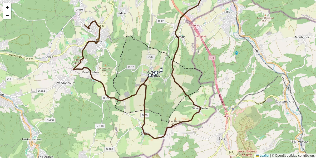 Carte du réseau de transport en commun à Saint-Dizier-l'Évêque - lignes de bus et arrêts