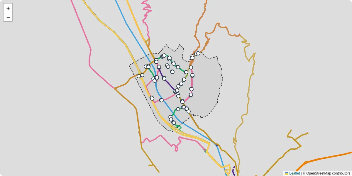Carte du réseau de transport en commun à Saint-Égrève - lignes de bus et arrêts