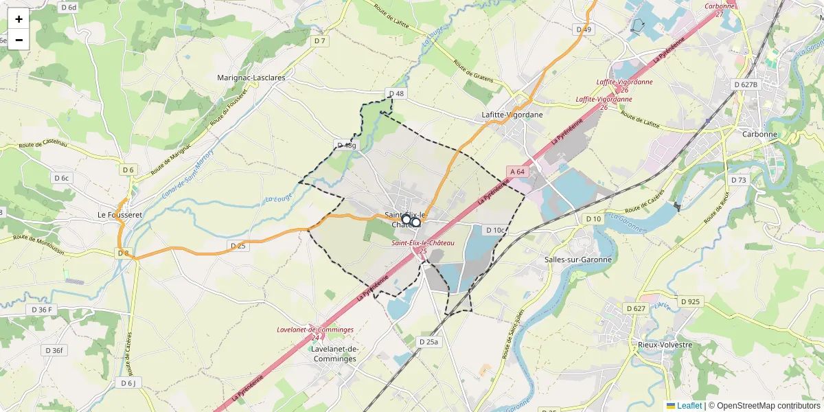 Carte du réseau de transport en commun à Saint-Élix-le-Château - lignes de bus et arrêts