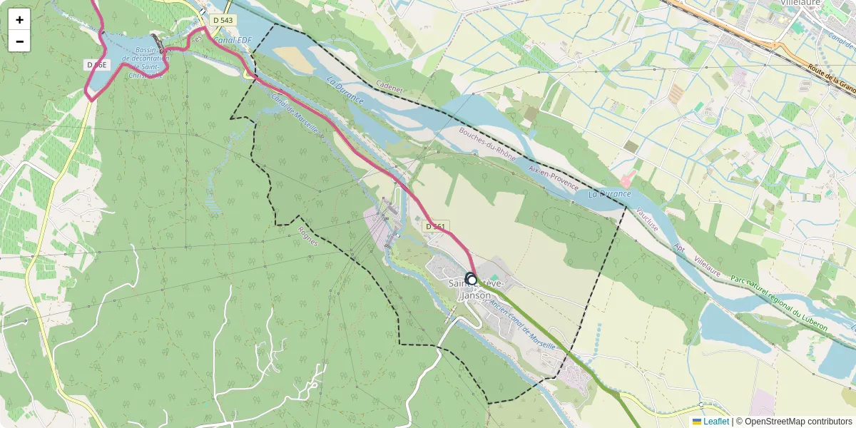 Carte du réseau de transport en commun à Saint-Estève-Janson - lignes de bus et arrêts