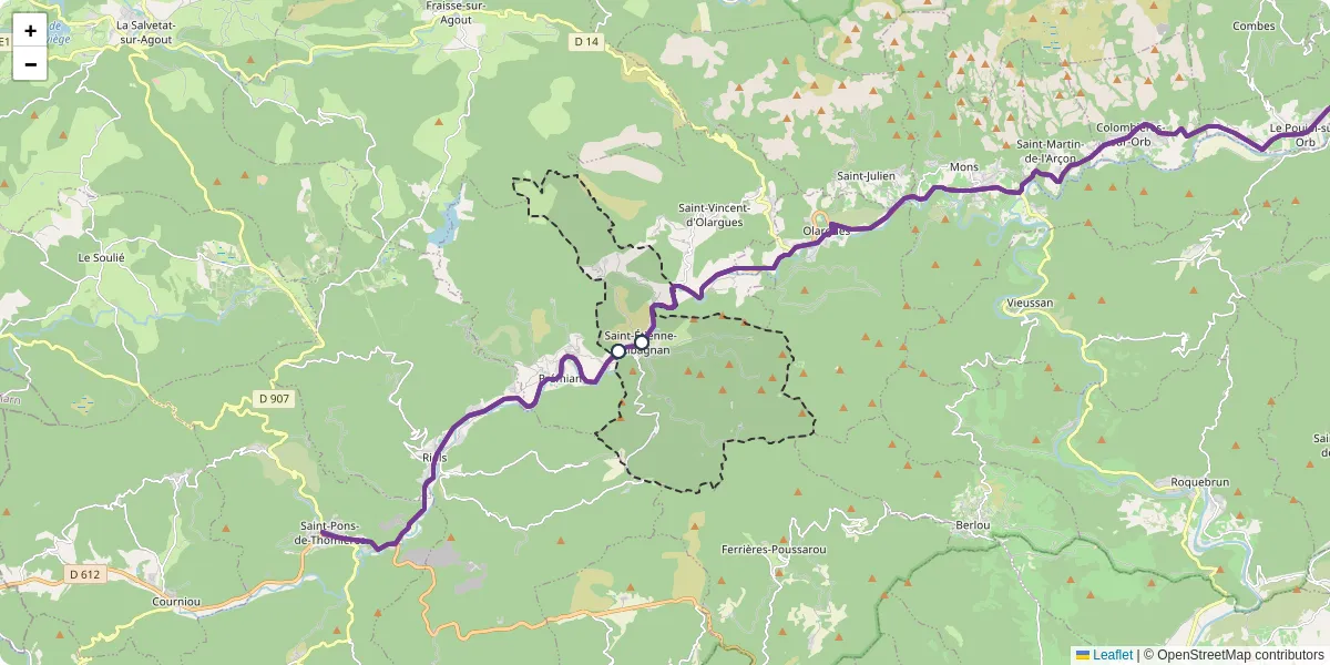 Carte du réseau de transport en commun à Saint-Étienne-d'Albagnan - lignes de bus et arrêts