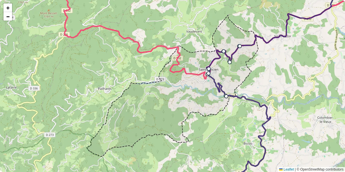 Carte du réseau de transport en commun à Saint-Félicien - lignes de bus et arrêts