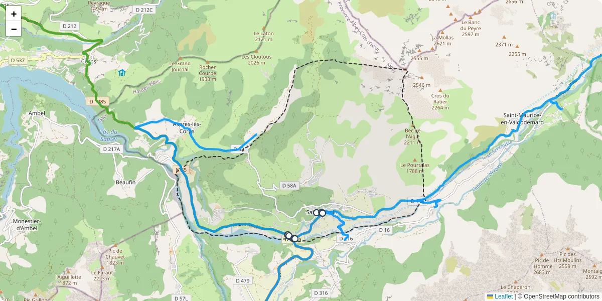 Carte du réseau de transport en commun à Saint-Firmin - lignes de bus et arrêts