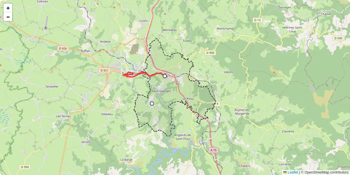 Carte du réseau de transport en commun à Saint-Georges - lignes de bus et arrêts