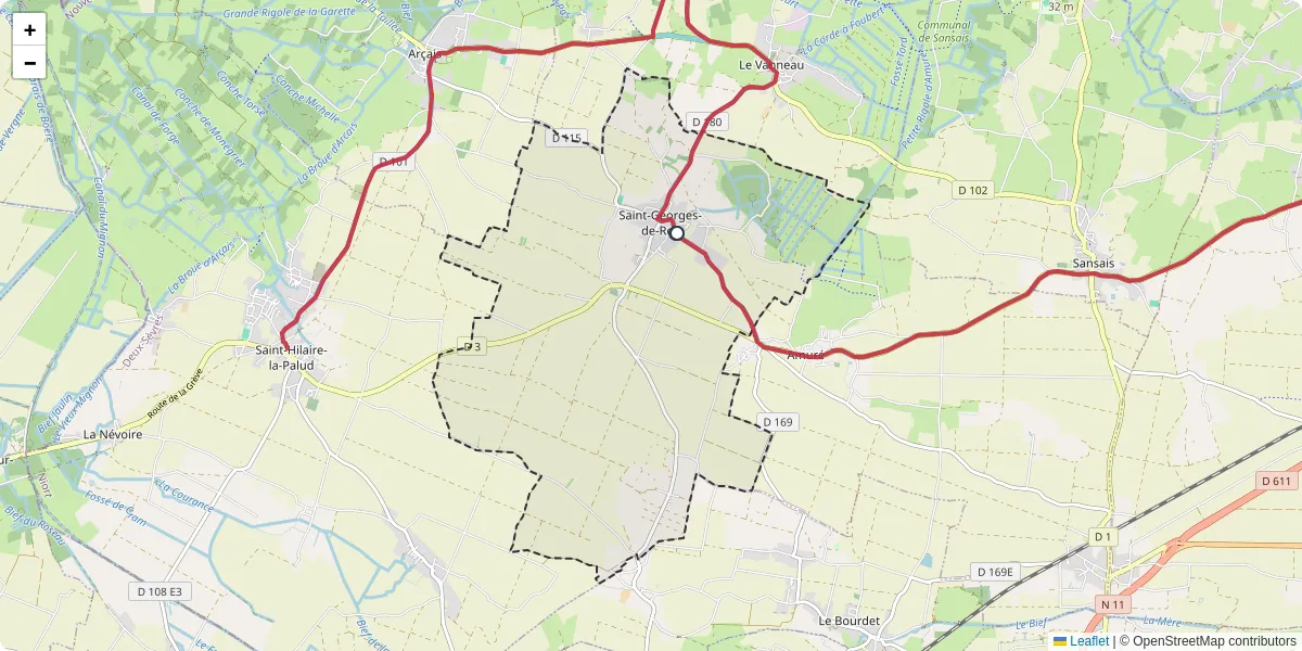Carte du réseau de transport en commun à Saint-Georges-de-Rex - lignes de bus et arrêts