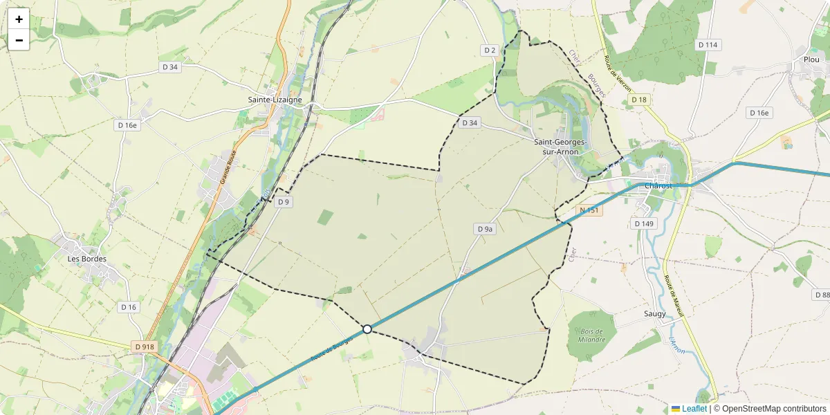 Carte du réseau de transport en commun à Saint-Georges-sur-Arnon - lignes de bus et arrêts