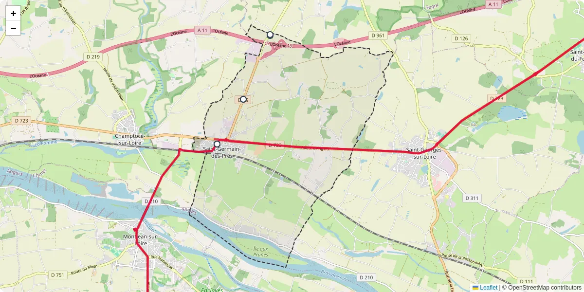 Carte du réseau de transport en commun à Saint-Germain-des-Prés - lignes de bus et arrêts