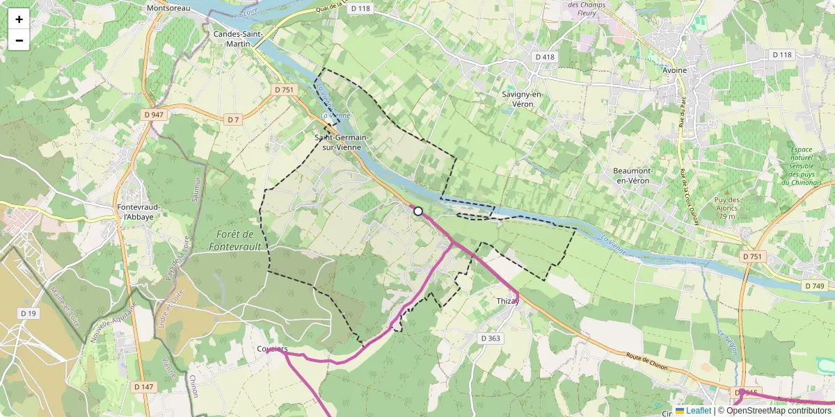Carte du réseau de transport en commun à Saint-Germain-sur-Vienne - lignes de bus et arrêts