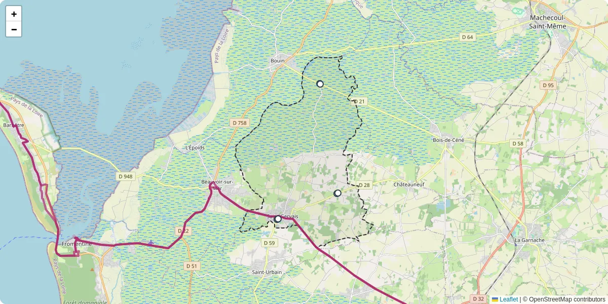 Carte du réseau de transport en commun à Saint-Gervais - lignes de bus et arrêts
