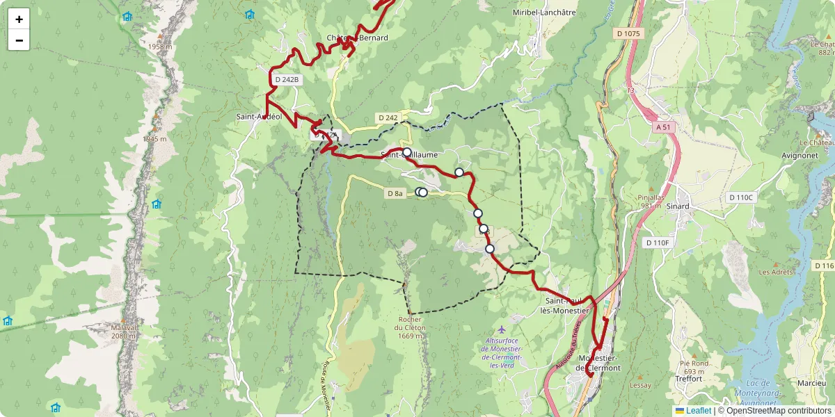 Carte du réseau de transport en commun à Saint-Guillaume - lignes de bus et arrêts