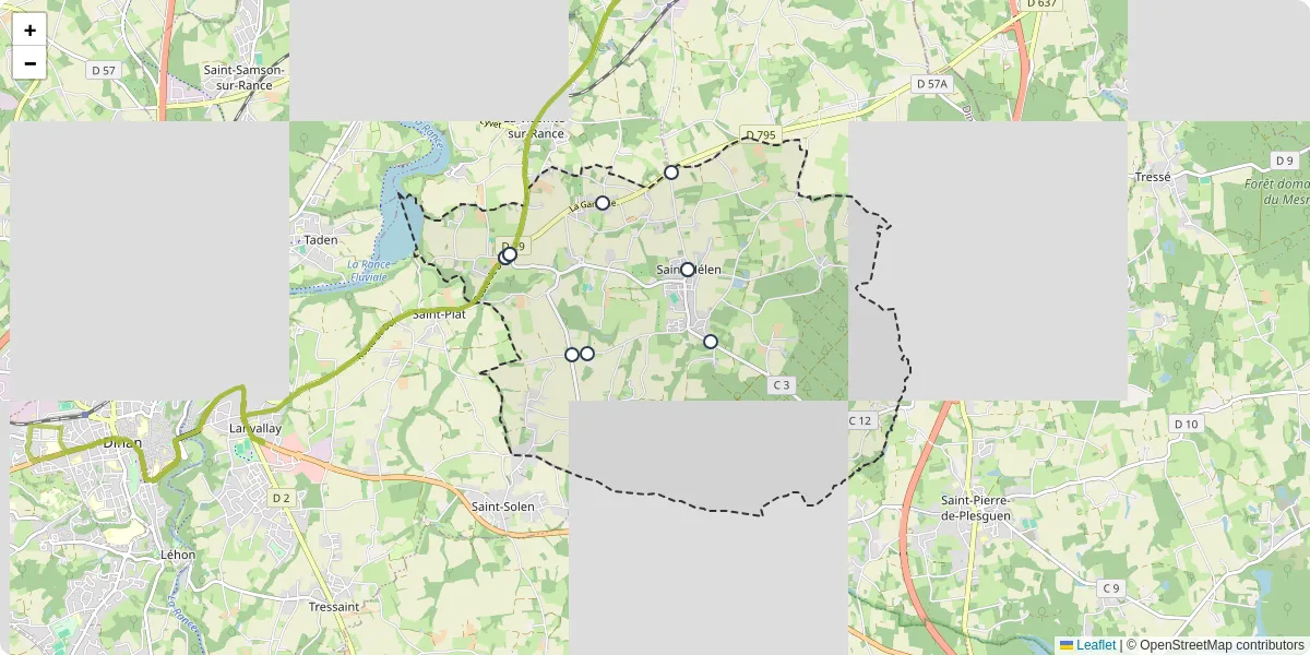 Carte du réseau de transport en commun à Saint-Hélen - lignes de bus et arrêts