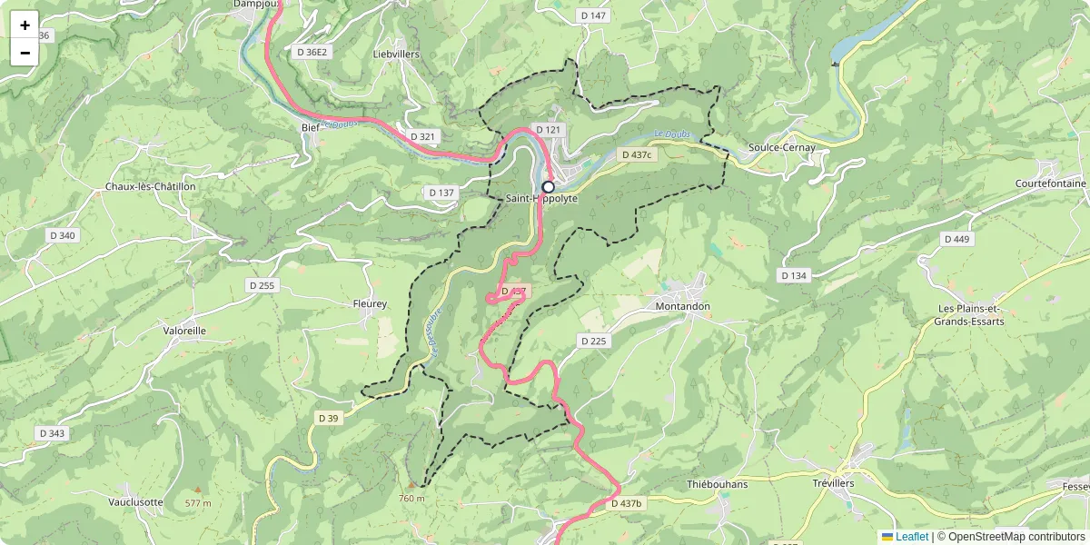 Carte du réseau de transport en commun à Saint-Hippolyte - lignes de bus et arrêts