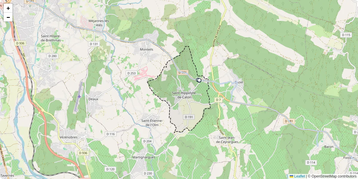 Carte du réseau de transport en commun à Saint-Hippolyte-de-Caton - lignes de bus et arrêts