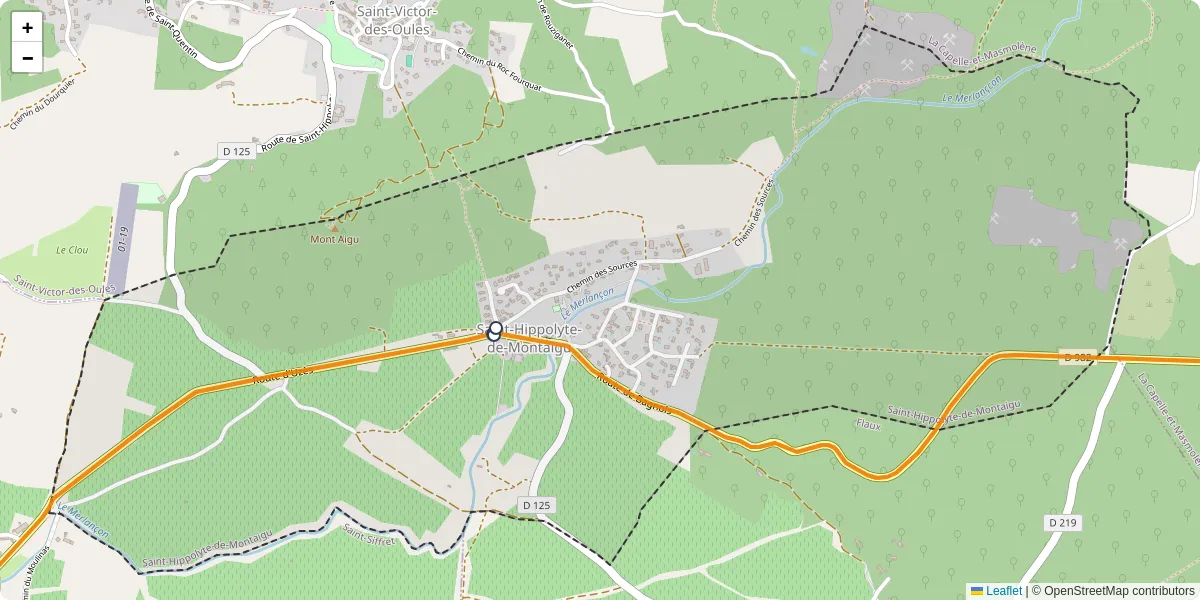 Carte du réseau de transport en commun à Saint-Hippolyte-de-Montaigu - lignes de bus et arrêts