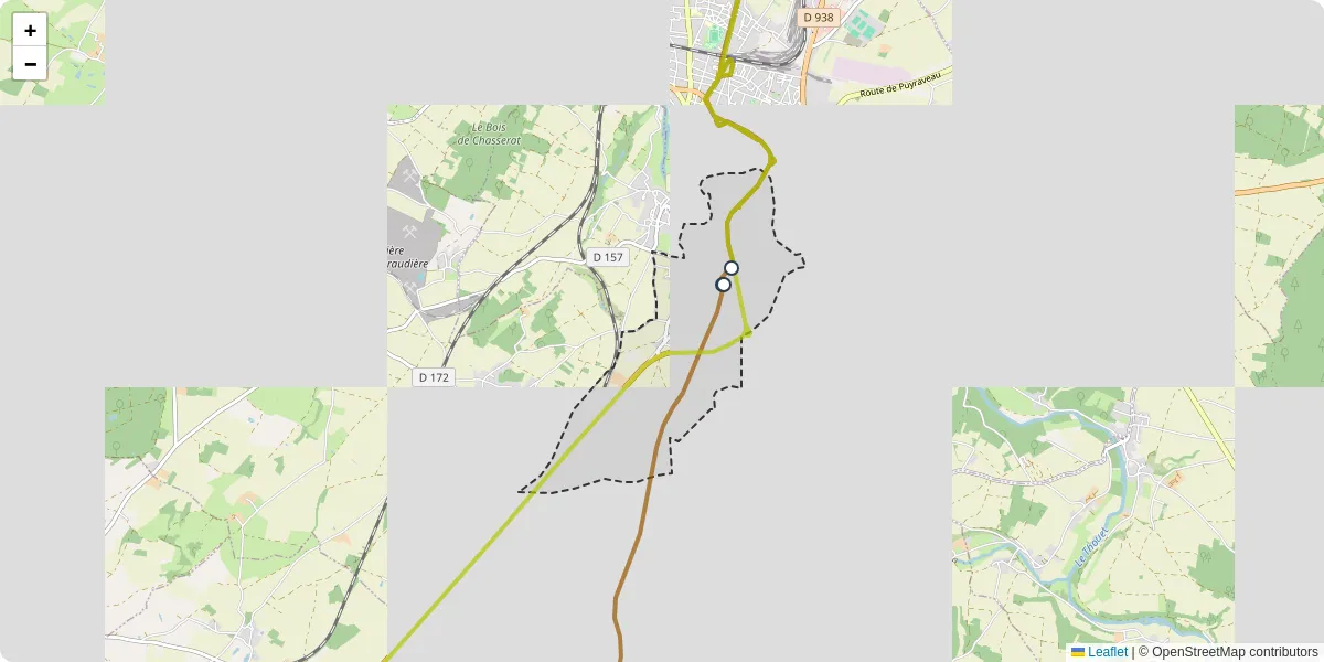 Carte du réseau de transport en commun à Saint-Jean-de-Thouars - lignes de bus et arrêts