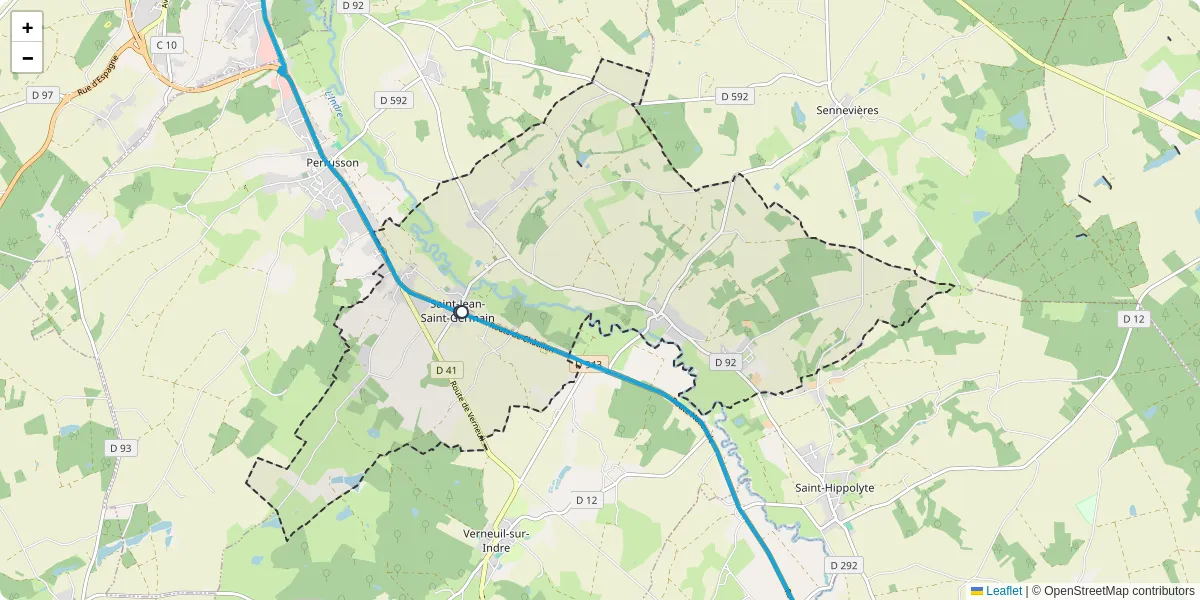 Carte du réseau de transport en commun à Saint-Jean-Saint-Germain - lignes de bus et arrêts