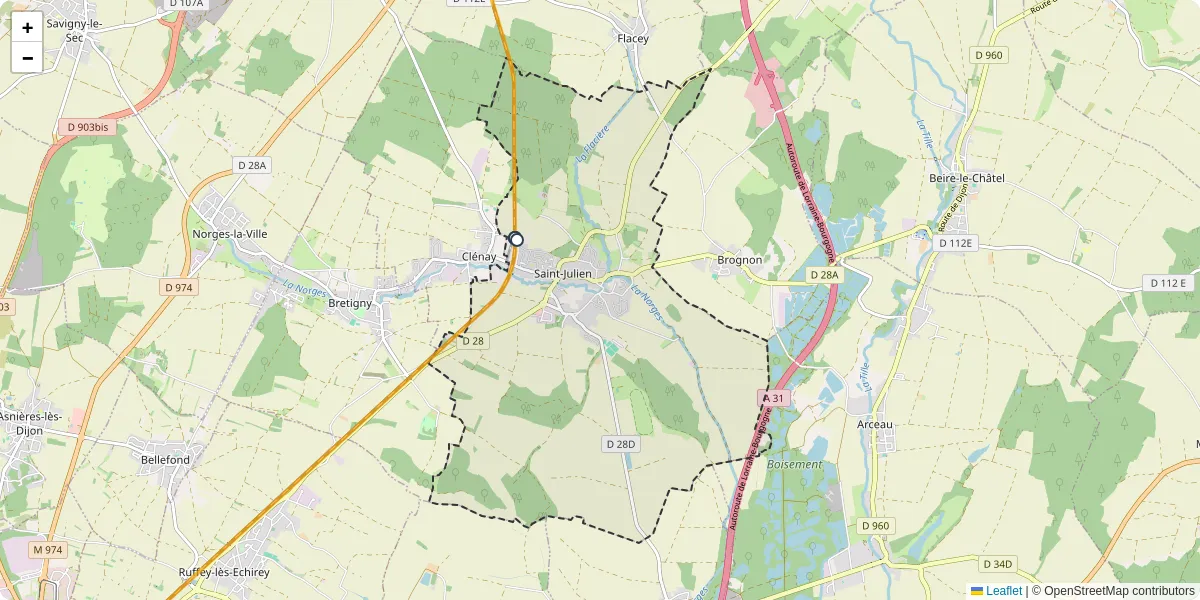 Carte du réseau de transport en commun à Saint-Julien - lignes de bus et arrêts