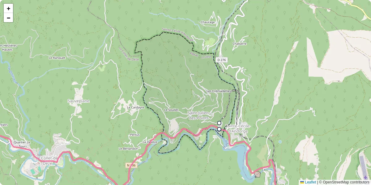 Carte du réseau de transport en commun à Saint-Julien-des-Points - lignes de bus et arrêts