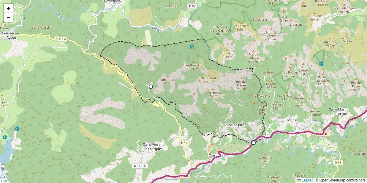 Carte du réseau de transport en commun à Saint-Julien - lignes de bus et arrêts