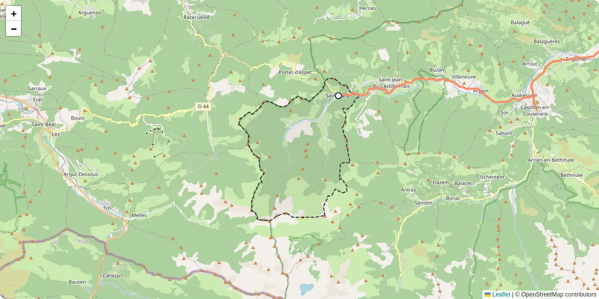 Carte du réseau de transport en commun à Saint-Lary - lignes de bus et arrêts
