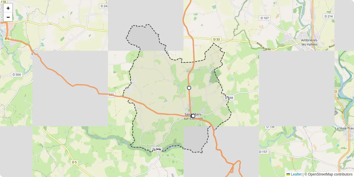 Carte du réseau de transport en commun à Saint-Mars-sur-Colmont - lignes de bus et arrêts