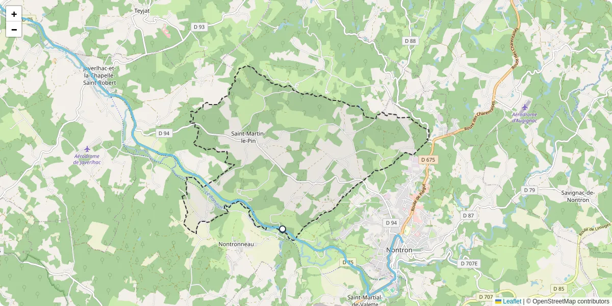 Carte du réseau de transport en commun à Saint-Martin-le-Pin - lignes de bus et arrêts