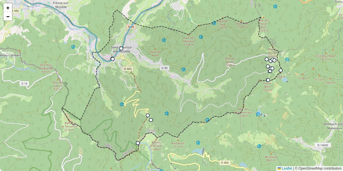 Carte du réseau de transport en commun à Saint-Maurice-sur-Moselle - lignes de bus et arrêts