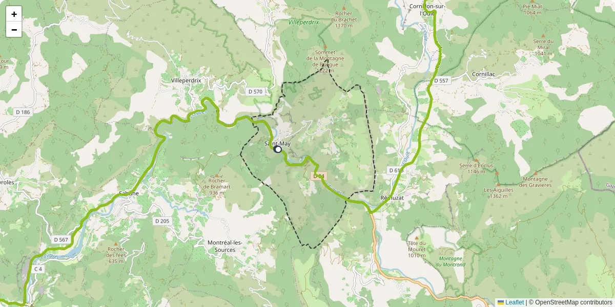 Carte du réseau de transport en commun à Saint-May - lignes de bus et arrêts