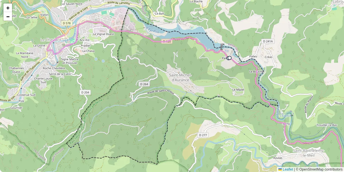 Carte du réseau de transport en commun à Saint-Michel-d'Aurance - lignes de bus et arrêts