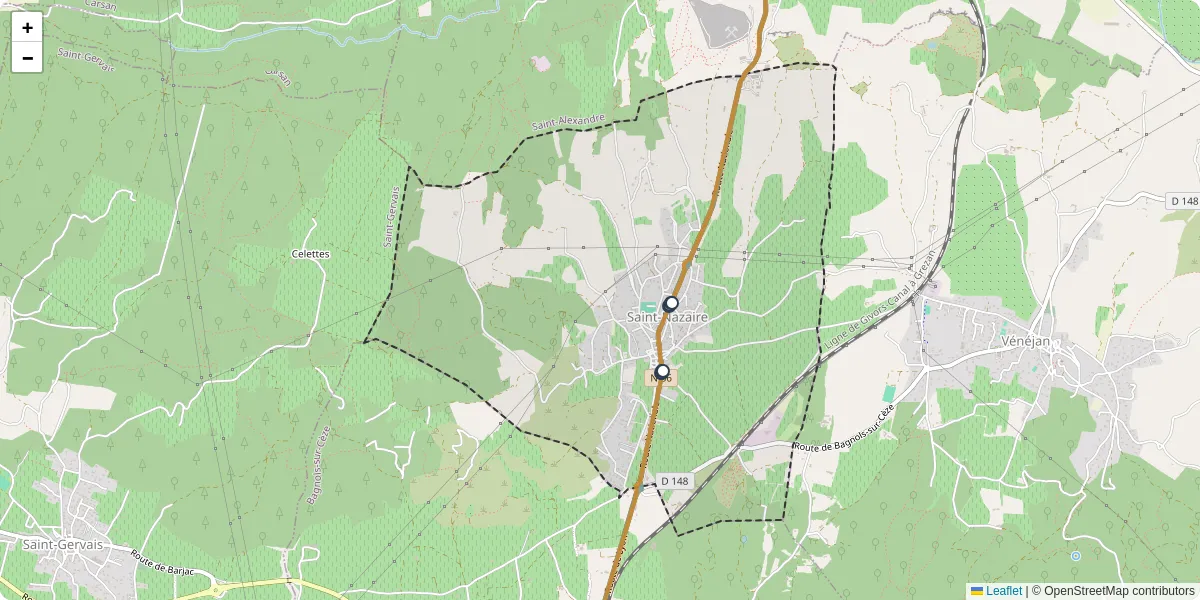 Carte du réseau de transport en commun à Saint-Nazaire - lignes de bus et arrêts