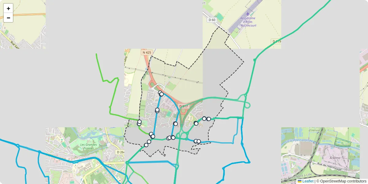 Carte du réseau de transport en commun à Saint-Nicolas - lignes de bus et arrêts