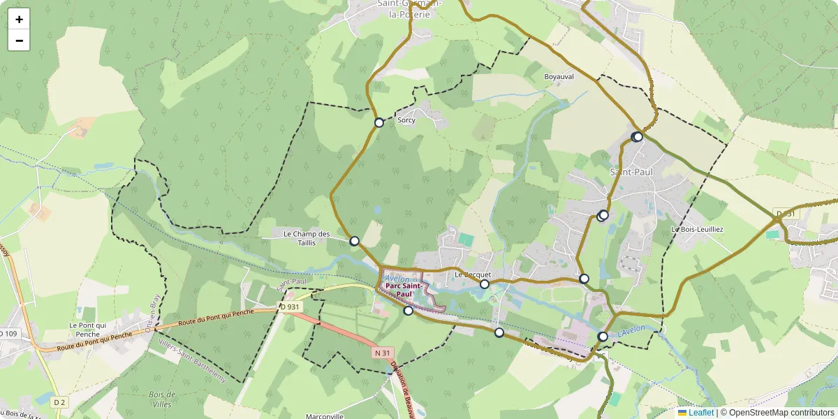 Carte du réseau de transport en commun à Saint-Paul - lignes de bus et arrêts