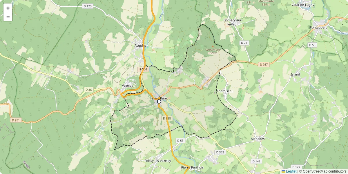 Carte du réseau de transport en commun à Saint-Père - lignes de bus et arrêts