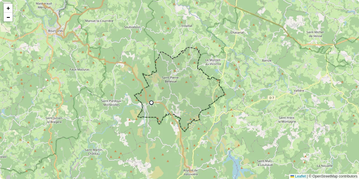 Carte du réseau de transport en commun à Saint-Pierre-Bellevue - lignes de bus et arrêts