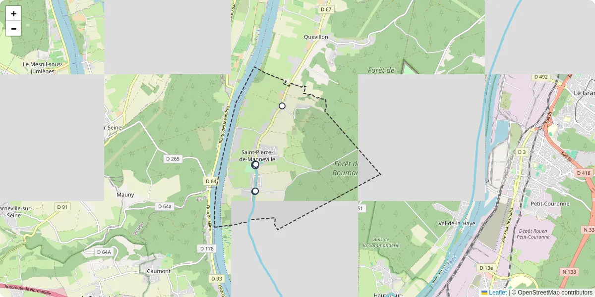 Carte du réseau de transport en commun à Saint-Pierre-de-Manneville - lignes de bus et arrêts