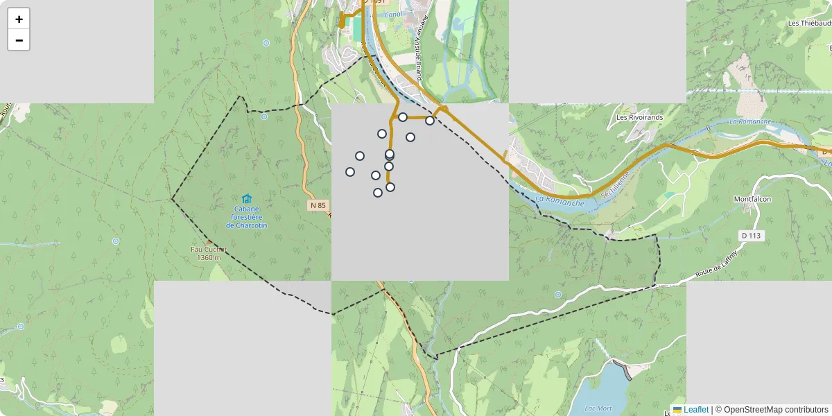 Carte du réseau de transport en commun à Saint-Pierre-de-Mésage - lignes de bus et arrêts