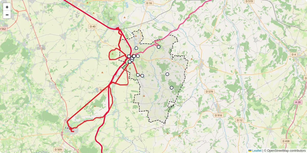 Carte du réseau de transport en commun à Saint-Pierre-en-Auge - lignes de bus et arrêts
