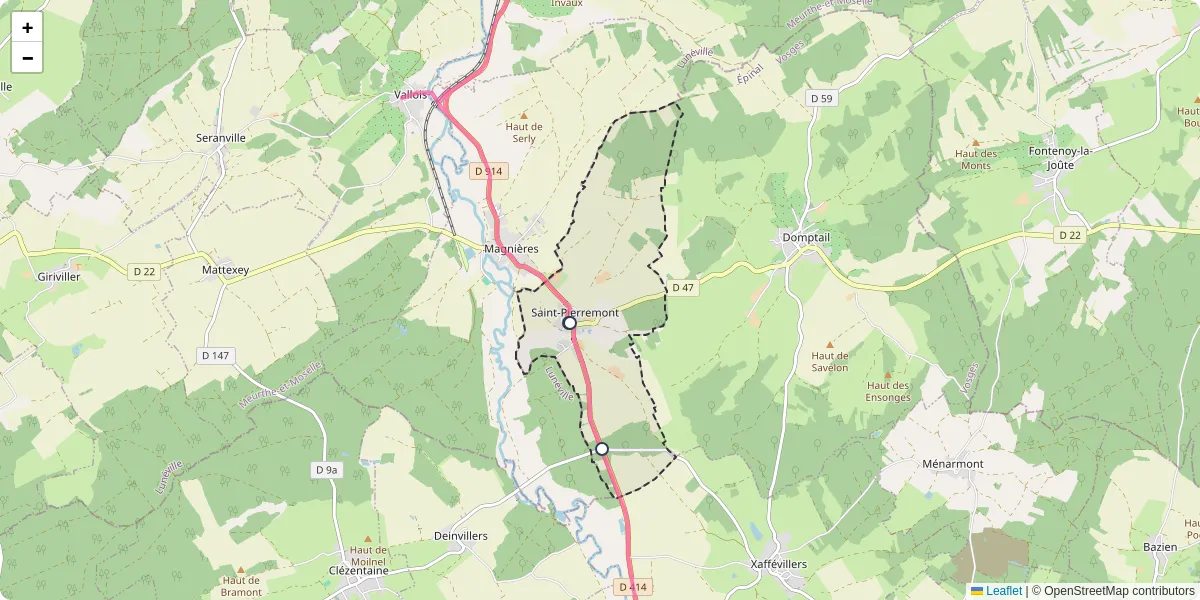 Carte du réseau de transport en commun à Saint-Pierremont - lignes de bus et arrêts