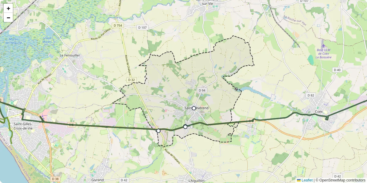 Carte du réseau de transport en commun à Saint-Révérend - lignes de bus et arrêts