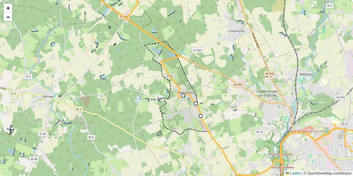 Carte du réseau de transport en commun à Saint-Roch - lignes de bus et arrêts
