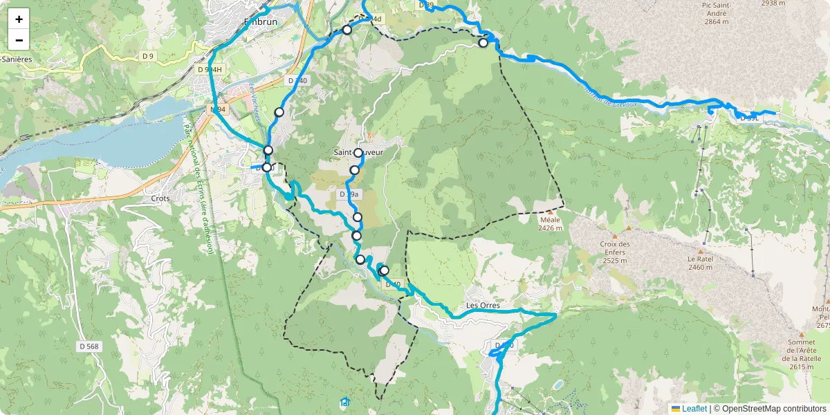 Carte du réseau de transport en commun à Saint-Sauveur - lignes de bus et arrêts