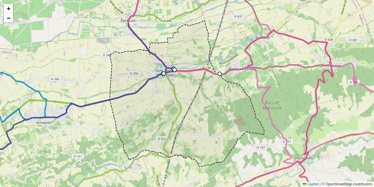 Carte du réseau de transport en commun à Saint-Sorlin-en-Valloire - lignes de bus et arrêts