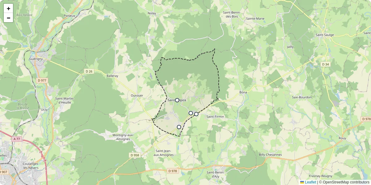 Carte du réseau de transport en commun à Saint-Sulpice - lignes de bus et arrêts