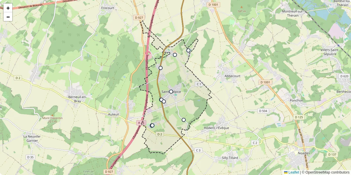Carte du réseau de transport en commun à Saint-Sulpice - lignes de bus et arrêts